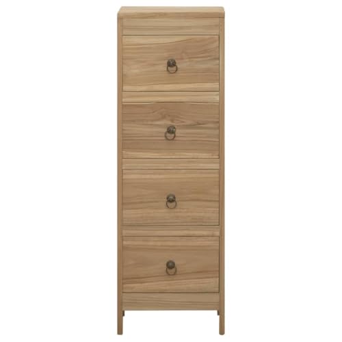 Generico Kangqiling Kommode 30 x 30 x 90 cm aus massivem Teakholz, Braun, 340741 von Generisch