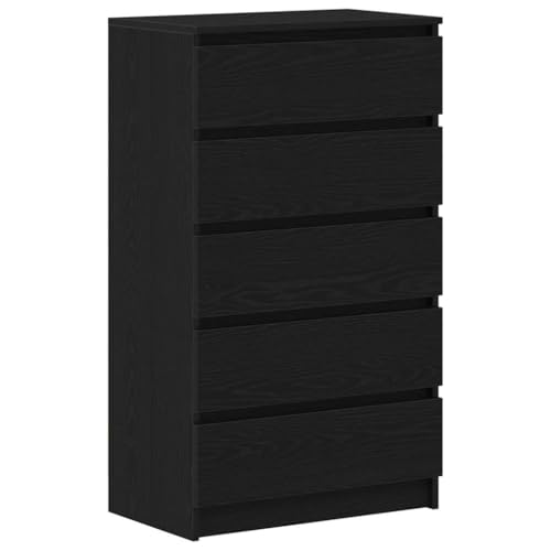 Generico Kangqiling Kommode Eiche Schwarz 60 x 36 x 103 cm aus mehrschichtigem Holz, Schwarz, 862008 Generico Kangqiling Kommode Eiche Schwarz 60 x 36 x 103 cm aus mehrschichtigem Holz, Schwarz, 862008 von Generisch