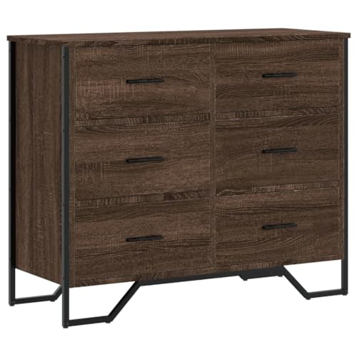 Generico Kangqiling Kommode Eiche braun 91 x 35,5 x 74,5 cm aus Spanplatte, Braun, 3295306 von Generisch