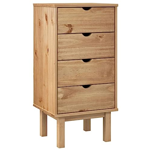 Generico Kangqiling Kommode OTTA 45 x 39 x 90 cm aus massivem Kiefernholz, braun, 348579 von Generisch