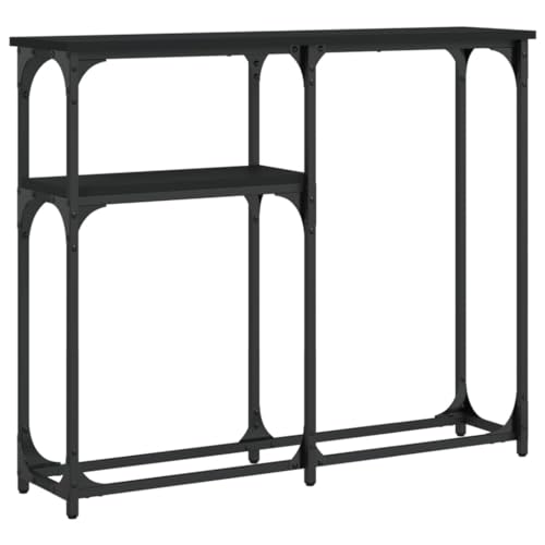 Generico Kangqiling Konsolentisch, schwarz, 90 x 22,5 x 75 cm aus mehrschichtigem Holz, schwarz, 834090 von Generisch
