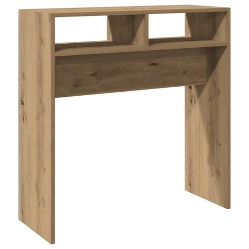 Generico Kangqiling Konsolentisch Eiche Handwerk 78 x 30 x 80 cm aus Spanplatte, Braun, 856621 von Generisch