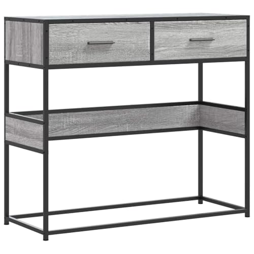 Generico Kangqiling Konsolentisch Eiche Sonoma 90 x 35 x 80 cm aus mehrschichtigem Holz, Grau, 849177 Generico Kangqiling Konsolentisch Eiche Sonoma 90 x 35 x 80 cm aus mehrschichtigem Holz, Grau, 849177 von Generisch