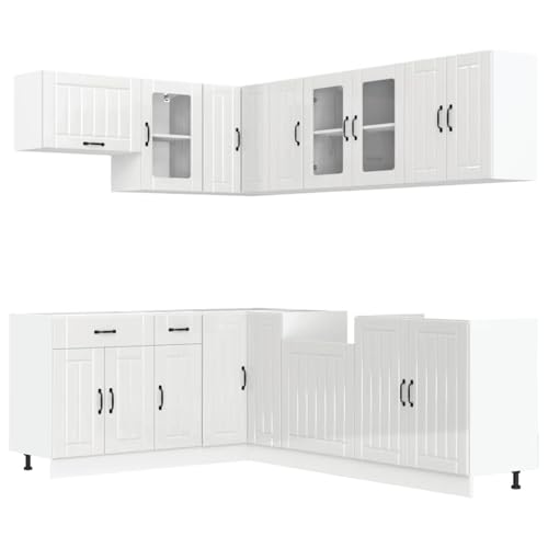 Generico Kangqiling Küchenmöbel-Set 11-teilig Lucca Bianchi glänzend aus Spanplatte, 3314893 Generico Kangqiling Küchenmöbel-Set 11-teilig Lucca Bianchi glänzend aus Spanplatte, 3314893 von Generisch