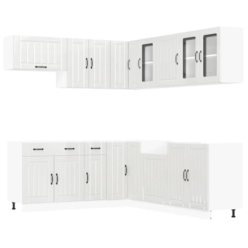 Generico Kangqiling Küchenmöbel-Set 11-teilig Lucca Bianchi glänzend aus Spanplatte, 3314923 Generico Kangqiling Küchenmöbel-Set 11-teilig Lucca Bianchi glänzend aus Spanplatte, 3314923 von Generisch