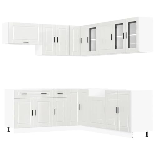 Generico Kangqiling Küchenmöbel-Set 11-teilig Porto weiß glänzend aus Spanplatte, 3314933 Generico Kangqiling Küchenmöbel-Set 11-teilig Porto weiß glänzend aus Spanplatte, 3314933 von Generisch