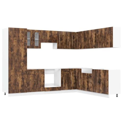Generico Kangqiling Küchenmöbel-Set 14-teilig Kalmar Eiche Rauch Holz mehrschichtig, Braun, 3314976 Generico Kangqiling Küchenmöbel-Set 14-teilig Kalmar Eiche Rauch Holz mehrschichtig, Braun, 3314976 von Generisch