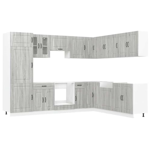 Generico Kangqiling Küchenmöbel-Set 14-teilig Kalmar Grau Sonoma aus Spanplatte, Grau, 3314977 Generico Kangqiling Küchenmöbel-Set 14-teilig Kalmar Grau Sonoma aus Spanplatte, Grau, 3314977 von Generisch
