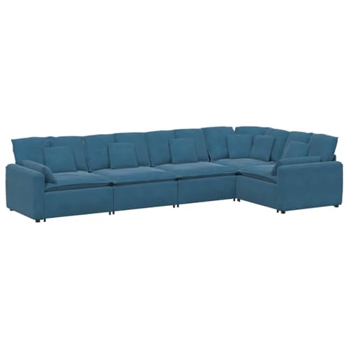 Generico Kangqiling Modulares Sofa mit Kissen aus Samt, Blau, 3321327 Generico Kangqiling Modulares Sofa mit Kissen aus Samt, Blau, 3321327 von Generisch