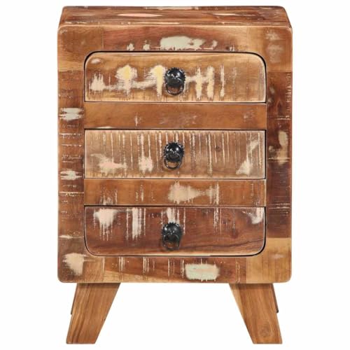 Generico Kangqiling Nachttische 2 Stück 37 x 32 x 50 cm aus massivem Altholz, Braun, 4104518 Generico Kangqiling Nachttische 2 Stück 37 x 32 x 50 cm aus massivem Altholz, Braun, 4104518 von Generisch