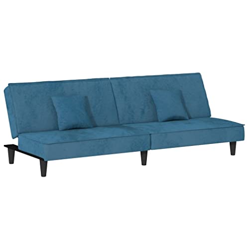Generico Kangqiling Schlafsofa blau aus Samt, Blau, 351906 von Generisch