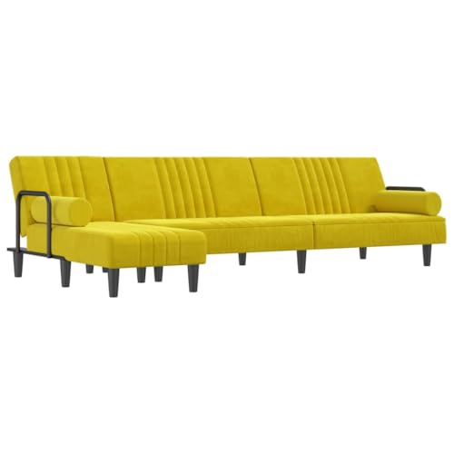 Generico Kangqiling Schlafsofa in L-Form Gelb 260 x 140 x 70 cm aus Samt, Gelb, 3157246 Generico Kangqiling Schlafsofa in L-Form Gelb 260 x 140 x 70 cm aus Samt, Gelb, 3157246 von Generisch