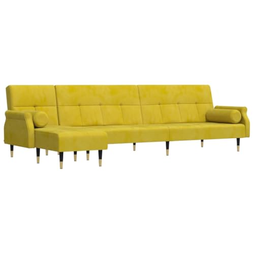 Generico Kangqiling Schlafsofa in L-Form Gelb 271 x 140 x 70 cm aus Samt, Gelb, 3157225 Generico Kangqiling Schlafsofa in L-Form Gelb 271 x 140 x 70 cm aus Samt, Gelb, 3157225 von Generisch