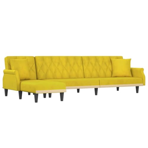 Generico Kangqiling Schlafsofa in L-Form Gelb 271 x 140 x 70 cm aus Samt, Gelb, 3157280 Generico Kangqiling Schlafsofa in L-Form Gelb 271 x 140 x 70 cm aus Samt, Gelb, 3157280 von Generisch