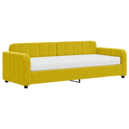 Generico Kangqiling Schlafsofa mit Matratze Gelb 80 x 200 cm aus Samt, gelb, 3196903 von Generisch