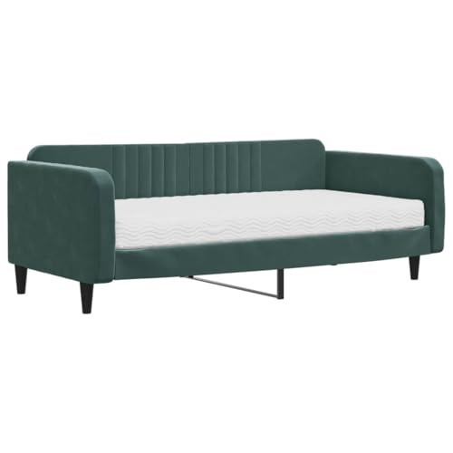 Generico Kangqiling Schlafsofa mit Matratze dunkelgrün 100 x 200 cm aus Samt, grün, 3197048 von Generisch