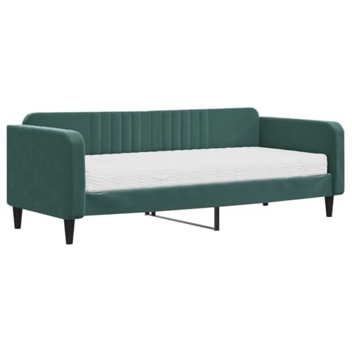 Generico Kangqiling Schlafsofa mit Matratze dunkelgrün 90 x 200 cm aus Samt, grün, 3197041 von Generisch