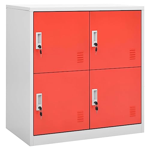 Generico Kangqiling Schlüsselschrank 5 Stück hellgrau rot 90 x 45 x 92,5 cm Stahl, grau, 3095229 von Generisch