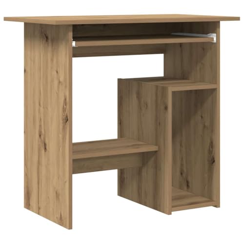 Generico Kangqiling Schreibtisch Eiche Handwerk 80 x 45 x 74 cm aus mehrschichtigem Holz, Braun, 855995 von Generisch