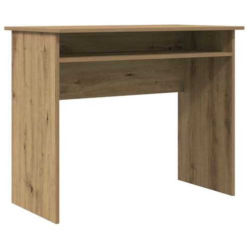 Generico Kangqiling Schreibtisch Eiche Handwerk 90 x 50 x 74 cm aus mehrschichtigem Holz, Braun, 855977 von Generisch