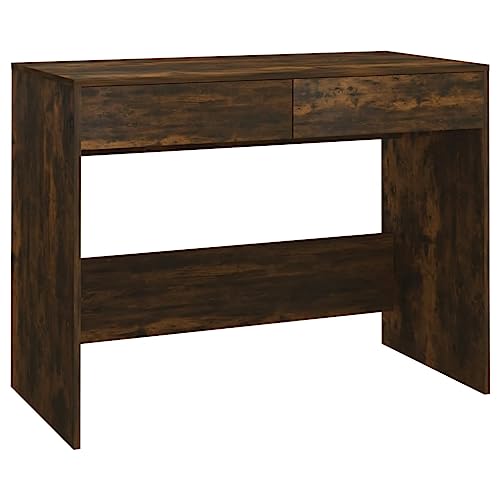 Generico Kangqiling Schreibtisch Eiche Rauchgrau 101 x 50 x 76,5 cm aus Spanplatte, Braun, 812996 von Generisch