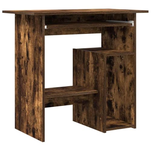 Generico Kangqiling Schreibtisch Eiche Rauchgrau 80 x 45 x 74 cm aus mehrschichtigem Holz, Braun, 815477 von Generisch