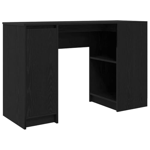 Generico Kangqiling Schreibtisch Eiche Schwarz 120 x 42 x 76 cm aus mehrschichtigem Holz, schwarz, 861815 von Generisch