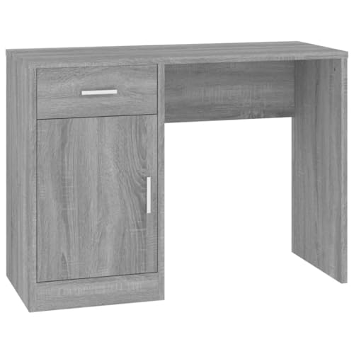 Generico Kangqiling Schreibtisch Schublade sonoma grau 100 x 40 x 73 cm Holz mehrschichtig, grau, 342657 von Generisch