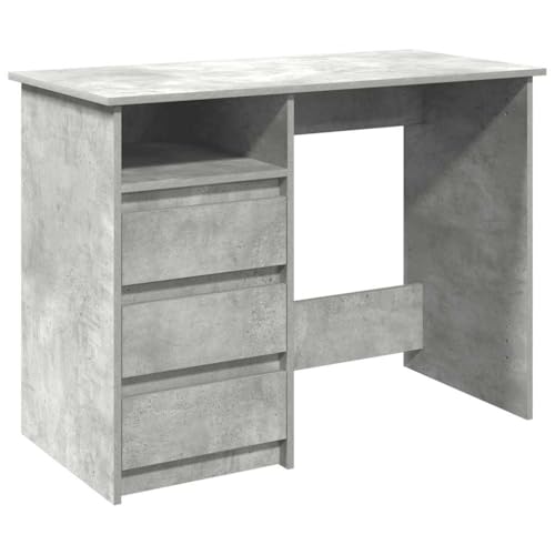 Generico Kangqiling Schreibtisch grau Beton 102 x 50 x 75 cm aus mehrschichtigem Holz, Grau, 860466 von Generisch
