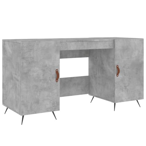 Generico Kangqiling Schreibtisch grau Beton 140 x 50 x 75 cm aus mehrschichtigem Holz, Grau, 829520 von Generisch