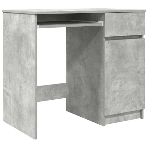 Generico Kangqiling Schreibtisch grau Beton 86 x 49 x 76 cm aus mehrschichtigem Holz, Grau, 861826 von Generisch