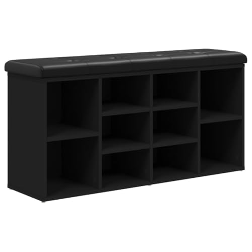 Generico Kangqiling Schuhbank schwarz 102 x 32 x 50 cm aus mehrschichtigem Holz, schwarz, 835111 von Generisch