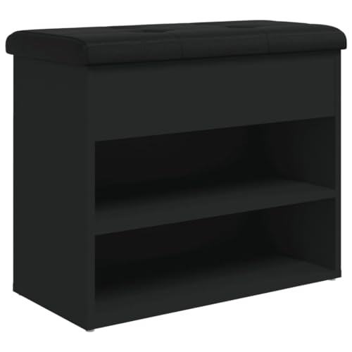 Generico Kangqiling Schuhbank schwarz 62 x 32 x 50 cm aus mehrschichtigem Holz, schwarz, 835097 von Generisch