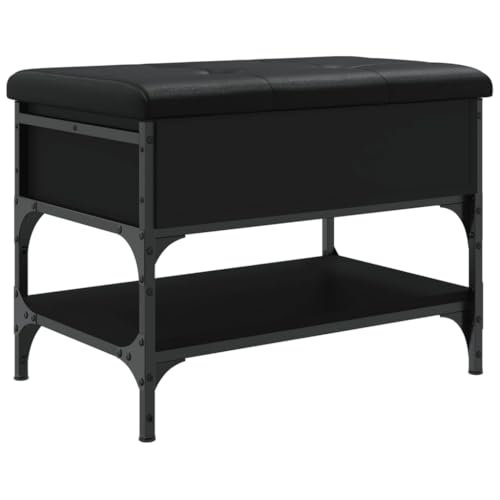 Generico Kangqiling Schuhbank schwarz 62 x 42 x 45 cm aus mehrschichtigem Holz, schwarz, 835187 von Generisch