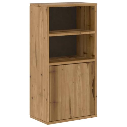 Generico Kangqiling Seitlicher Schrank ODDA 40 x 24 x 79 cm aus massivem Kiefernholz, braun, 4103595 von Generisch