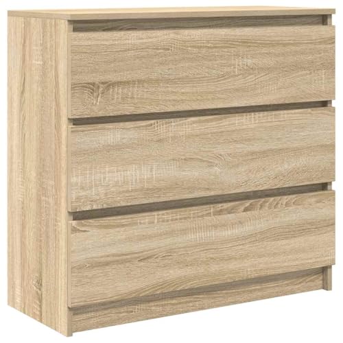 Generico Kangqiling Sideboard Eiche Sonoma 80 x 35 x 76 cm aus mehrschichtigem Holz, Braun, 861735 von Generisch