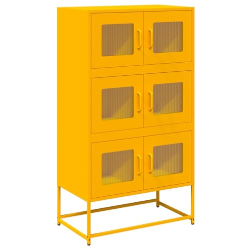 Generico Kangqiling Sideboard Gelb 68 x 39 x 123 cm aus Stahl, Gelb, 853353 von Generisch