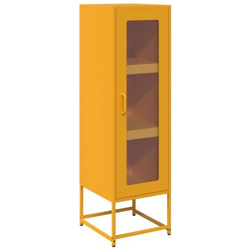 Generico Kangqiling Sideboard Senf 36x39x123 kaltgewalzter Stahl, Gelb, 853395 von Generisch