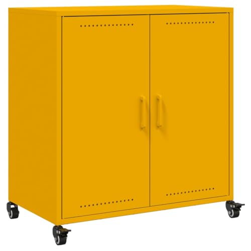 Generico Kangqiling Sideboard in Senfgelb, 68,5 x 39 x 72 cm, aus Stahl, Gelb, 846659 von Generisch