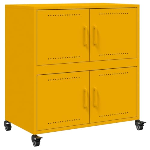 Generico Kangqiling Sideboard in Senfgelb, 68 x 39 x 72 cm, aus Stahl, Gelb, 846653 von Generisch