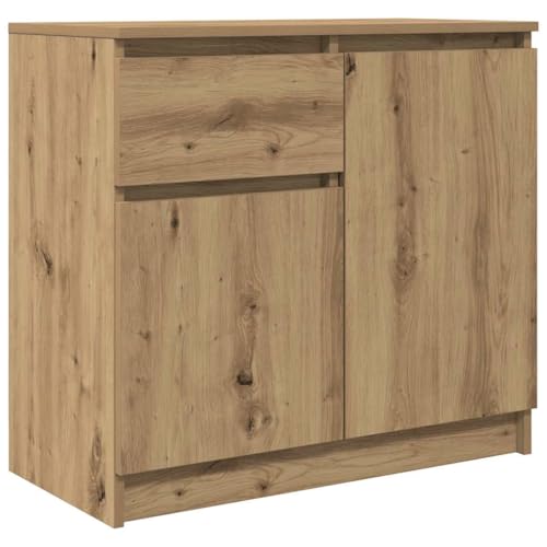 Generico Kangqiling Sideboard mit Schublade Eiche Handwerk 71 x 35 x 65 cm Spanplatte braun 861606 von Generisch