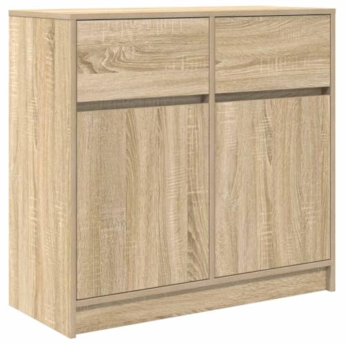 Generico Kangqiling Sideboard mit Schublade Eiche Sonoma 80 x 34 x 76 cm aus Spanplatte, Braun, 861537 von Generisch