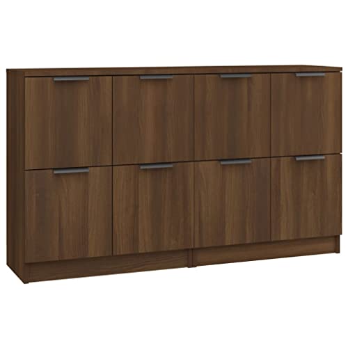 Generico Kangqiling Sideboards 2 Stück Eiche braun 60 x 30 x 70 cm aus mehrschichtigem Holz, Braun, 3115811 von Generisch