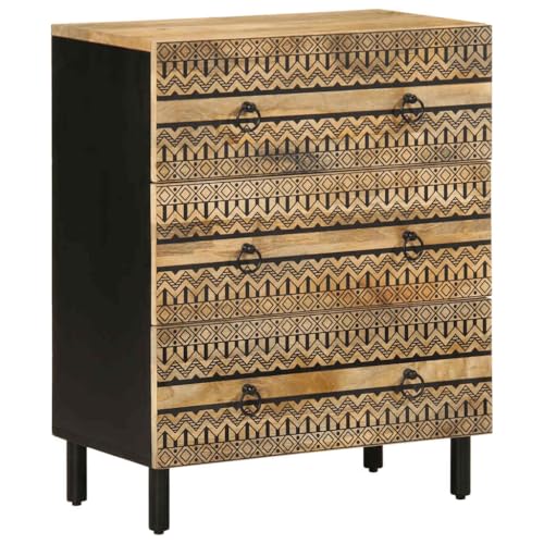 Generico Kangqiling Sideboards 2 Stück aus massivem Mangoholz, Braun, 3310127 von Generisch