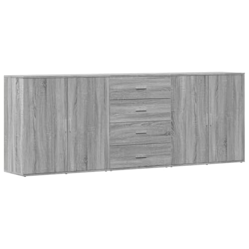Generico Kangqiling Sideboards 3 Stück Sonoma Grau aus mehrschichtigem Holz, Grau, 3276614 von Generisch