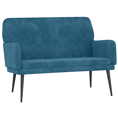 Generico Kangqiling Sitzbank blau 108 x 79 x 79 cm aus Samt, Blau, 351423 von Generisch