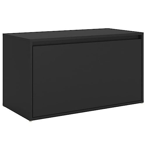 Generico Kangqiling Sitzbank für den Eingangsbereich, 80 x 40 x 45 cm, Schwarz aus Spanplatte, schwarz, 808667 von Generisch