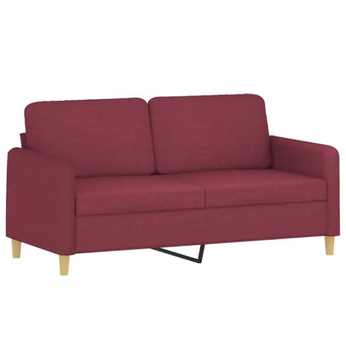 Generico Kangqiling Sofa 2-Sitzer Weinrot 140 cm Stoff rot 359484 von Generisch