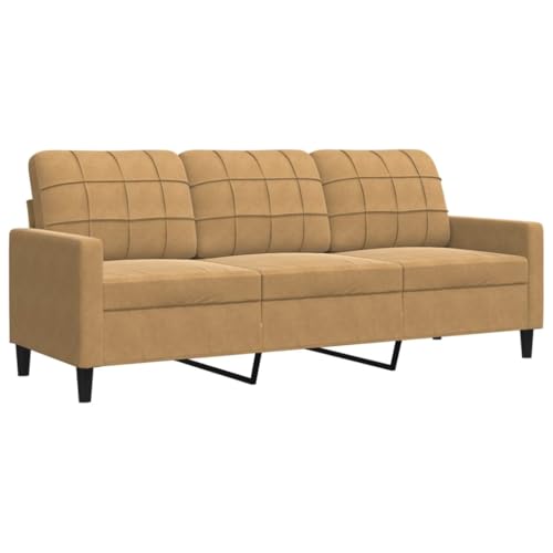 Generico Kangqiling Sofa 3-Sitzer braun 180 cm Samt braun 4007641 von Generisch
