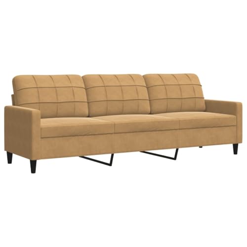 Generico Kangqiling Sofa 3-Sitzer braun 210 cm Samt braun 4007651 von Generisch